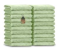 NatureMark Asciugamani ospiti, confezione da 20 (30 x 50 cm), 100% cotone, certificato Oeko-TEX, morbidi, assorbenti e facili da pulire, per bagno, ospiti e spa, colore verde muschio