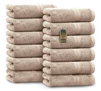 NatureMark 12 Asciugamani, 100Percent Cotone, Sabbia/Beige, 30 x 50 cm, unità