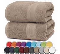 NatureMark ASCIUGAMANI PREMIUM/ASCIUGAMANI DA BAGNO in 100% cotone, morbidi, resistenti, con asola per appendere - set da 2, 100x150 cm, Colore Sabbia/Beige