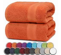 NatureMark ASCIUGAMANI PREMIUM/ASCIUGAMANI DA BAGNO in 100% cotone, morbidi, resistenti, con asola per appendere - set da 2, 100x150 cm, Colore Terracotta