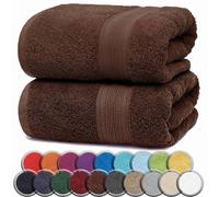 NatureMark ASCIUGAMANI PREMIUM/ASCIUGAMANI DA BAGNO in 100% cotone, morbidi, resistenti, con asola per appendere - set da 2, 100x150 cm, Colore Cioccolato Marrone
