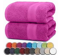 NatureMark ASCIUGAMANI PREMIUM/ASCIUGAMANI DA BAGNO in 100% cotone, morbidi, resistenti, con asola per appendere - set da 2, 100x150 cm, Colore Rosa