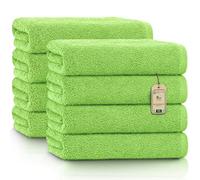 NatureMark Confezione da 8 asciugamani in spugna, da 50 x 100 cm, in 100% cotone, di colore Verde