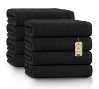 NatureMark Asciugamani - Set da 8 Pezzi - 100% Cotone, Morbidi e Altamente Assorbenti, Qualità Premium per Bagno, Spa e Palestra, 50 × 100 cm, Nero