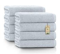 NatureMark Asciugamani - Set da 8 Pezzi - 100% Cotone, Morbidi e Altamente Assorbenti, Qualità Premium per Bagno, Spa e Palestra, 50 × 100 cm, Blu Primavera