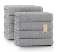 NatureMark Confezione da 8 asciugamani in spugna, da 50 x 100 cm, in 100% cotone, di colore Grigio argento