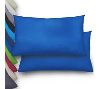 NatureMark Basic Confezione da 2 federe in microfibra, 40 x 80 cm, 100% poliestere, con chiusura lampo (40 x 80 cm, blu reale)