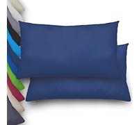 NatureMark Basic Confezione da 2 federe in microfibra, 40 x 80 cm, 100% poliestere, con chiusura lampo (40 x 80 cm, blu navy