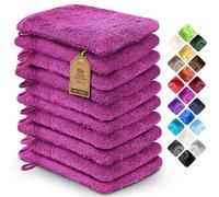 NatureMark Confezione da 10 Guanti da Bagno in Spugna 100% Cotone - Morbidi e Resistenti, Ideali per la Cura Quotidiana e gli Ospiti - Rosa - 15x21 cm
