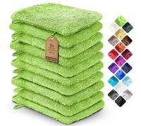 NatureMark Confezione da 10 guanti da bagno in spugna, salviette in 100% cotone, da 15 x 21 cm, di colore Verde mela
