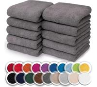 NatureMark Confezione da 10 salviette in spugna, in 100% cotone, da 30 x 30 cm, asciugamani per il viso, Grigio antracite