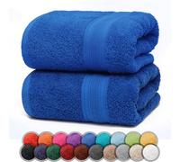 NatureMark Confezione da 2 asciugamani da bagno, da 70 x 140 cm, teli doccia, di colore Blu reale