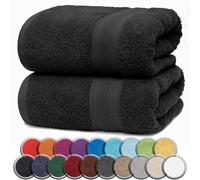 NatureMark - Confezione da 2 Asciugamani Sauna, Qualità Premium, 80 x 200 cm, 100% Cotone, Nero