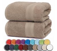 NatureMark - Confezione da 2 Asciugamani Sauna, Qualità Premium, 80 x 200 cm, 100% Cotone, Sabbia