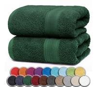 NatureMark - Confezione da 2 Asciugamani Sauna, Qualità Premium, 80 x 200 cm, 100% Cotone, Verde Scuro
