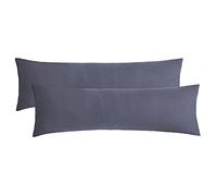 NatureMark Confezione da 2 federe per cuscini in jersey, per dormire lateralmente, cuscino per il collo, conformi all’OEKO-TEX, da 40 x 145 cm, in diversi colori e dimensioni, Grigio antracite