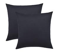 NatureMark Confezione da 2 federe per cuscini in jersey, per dormire lateralmente, cuscino per il collo, conformi all’OEKO-TEX, da 40 x 40 cm, in diversi colori e dimensioni, Nero