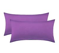 NatureMark Confezione da 2 federe per cuscini in jersey, per dormire lateralmente, cuscino per il collo, conformi all’OEKO-TEX, da 40 x 60 cm, in diversi colori e dimensioni, Lila
