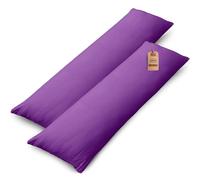 NatureMark Confezione da 2 federe per cuscini in jersey, per dormire lateralmente, cuscino per il collo, conformi all’OEKO-TEX, da 40 x 145 cm, in diversi colori e dimensioni, Lila