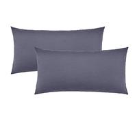 NatureMark Confezione da 2 federe per cuscini in jersey, per dormire lateralmente, cuscino per il collo, conformi all’OEKO-TEX, da 40 x 60 cm, in diversi colori e dimensioni, Grigio antracite