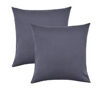 NatureMark Confezione da 2 federe per cuscini in jersey, per dormire lateralmente, cuscino per il collo, conformi all’OEKO-TEX, da 40 x 40 cm, in diversi colori e dimensioni, Grigio antracite