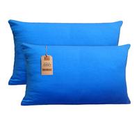 NatureMark Confezione da 2 federe per cuscini in jersey, per dormire lateralmente, cuscino per il collo, conformi all’OEKO-TEX, da 40 x 80 cm, in diversi colori e dimensioni, Blu reale