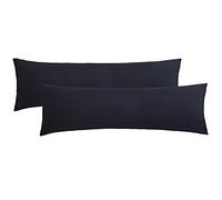 NatureMark Confezione da 2 federe per cuscini in jersey, per dormire lateralmente, cuscino per il collo, conformi all’OEKO-TEX, da 40 x 145 cm, in diversi colori e dimensioni, Nero