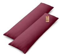 NatureMark Confezione da 2 federe per cuscini in jersey, per dormire lateralmente, cuscino per il collo, conformi all’OEKO-TEX, da 40 x 145 cm, in diversi colori e dimensioni, Rosso Bordeaux