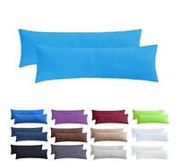 NatureMark Confezione da 2 federe per Cuscini in Jersey, per Dormire lateralmente, Cuscino per Il Collo, conformi all’Oeko-Tex, da 40 x 145 cm, in Diversi Colori e Dimensioni, Turchese