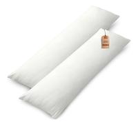 NatureMark Confezione da 2 federe per cuscini in jersey, per dormire lateralmente, cuscino per il collo, conformi all’OEKO-TEX, da 40 x 145 cm, in diversi colori e dimensioni, Naturale/Crema