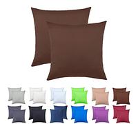 NatureMark Confezione da 2 federe per cuscini in jersey, per dormire lateralmente, cuscino per il collo, conformi all’OEKO-TEX, da 40 x 40 cm, in diversi colori e dimensioni, Cioccolato marrone