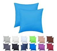 NatureMark Confezione da 2 federe per Cuscini in Jersey, per Dormire lateralmente, Cuscino per Il Collo, conformi all’Oeko-Tex, da 40 x 40 cm, in Diversi Colori e Dimensioni, Turchese