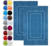 NatureMark Confezione da 2 tappetini da bagno e doccia, in 100% cotone, da 50 x 80 cm, di colore Blu Reale