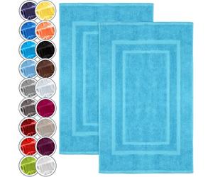 NatureMark Confezione da 2 tappetini da bagno e doccia, in 100% cotone, da 50 x 80 cm, di colore Turchese