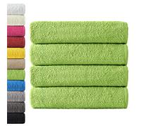 NatureMark Confezione da 4 asciugamani da bagno, in 100% cotone, da 70 x 140 cm, di colore Verde mela