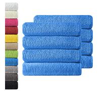 NatureMark Confezione da 8 asciugamani in spugna, da 50 x 100 cm, in 100% cotone, di colore Blu