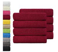 NatureMark Confezione da 8 asciugamani in spugna, da 50 x 100 cm, in 100% cotone, di colore Bordeaux rosso