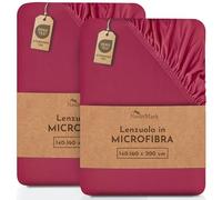 NatureMark Draps-housses en microfibre, lot de 2! nombreuses tailles et couleurs de marque (draps OekoTex Standard 100, colore: Rosso Bordeaux)