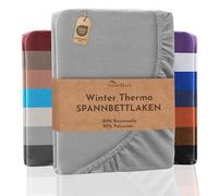 NatureMark Lenzuolo con angoli elasticizzati in pile termico invernale, in diversi colori e dimensioni, 120 x 200 cm, colore: grigio argento