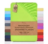 NatureMark Lenzuolo con angoli in microfibra per letto boxspring e letto ad acqua 200 x 220 cm - altezza bordo 40 cm - lenzuolo con angoli 200x220cm - 100% poliestere, verde mela