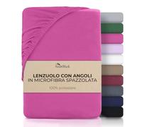 NatureMark Lenzuolo con angoli in microfibra spazzolata - Ultra morbido, traspirante e ipoallergenico - Asciugatura rapida, facile da mantenere - Bordo elasticizzato - 140 x 200 cm Rosa