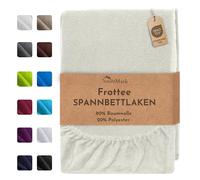 NatureMark - Lenzuolo con angoli, lenzuolo con angoli elasticizzati in spugna, ottimo rapporto qualità/prezzo in molte misure e colori, natur / creme, 180 x 200 - 200 x 200 cm