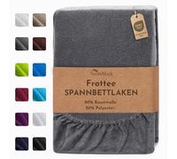 NatureMark - Lenzuolo con angoli, lenzuolo con angoli elasticizzati in spugna, ottimo rapporto qualità/prezzo in molte misure e colori, marchio di qualità, Grigio antracite, 180 x 200 - 200 x 200 cm