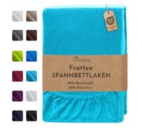 NatureMark - Lenzuolo con angoli, lenzuolo con angoli elasticizzati in spugna, ottimo rapporto qualità/prezzo in molte misure e colori, turchese, 180 x 200 - 200 x 200 cm