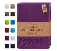 NatureMark - Lenzuolo con angoli, lenzuolo con angoli elasticizzati in spugna, ottimo rapporto qualità/prezzo in molte misure e colori, marchio di qualità, lila, 140 x 200 - 160 x 200 cm