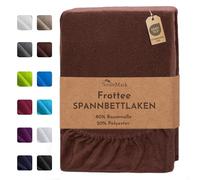NatureMark - Lenzuolo con angoli, lenzuolo con angoli elasticizzati in spugna, ottimo rapporto qualità/prezzo in molte misure e colori, marchio di qualità, cioccolato marrone, 70x140 cm Kinder