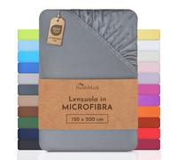 NatureMark Lenzuolo in microfibra – tante misure e colori – 120 x 200 cm Grigio Medio