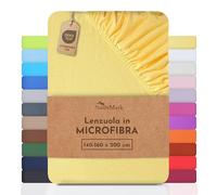 NatureMark Lenzuolo in microfibra a prezzo scontato! tante misure e colori di marca (lenzuolo 140x200-180x200 cm, Giallo)