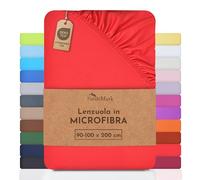 Offerta speciale NatureMark! Lenzuola in microfibra a prezzo speciale! molte misure e colori di marca (90x200-100x200 cm, rosso)...