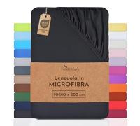 NatureMark Lenzuolo in microfibra a prezzo scontato! tante misure e colori di marca (lenzuolo 90x200-100x200 cm, nero)